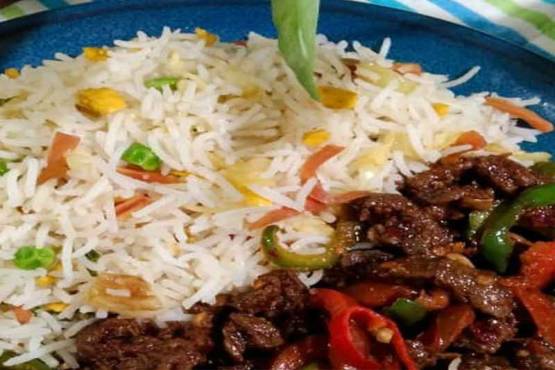 Beef Chili Dry with vegetable and fried price Set Menu 6