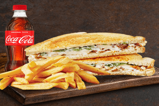 Chicken Salad Sandwich with French Fries and Cocacola Combo