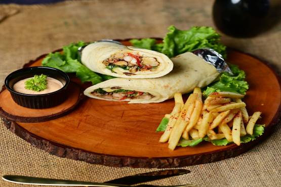 Arabian Smoky Chicken Shawarma with French Fries