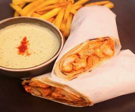 Chicken Mexican Wrap with French Fries
