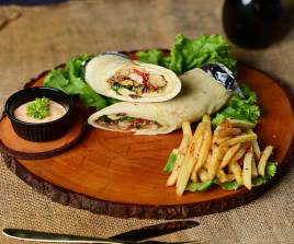 Arabian Smoky Chicken Shawarma with French Fries