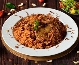 Chicken Kabsa Rice with Salsa and Salad