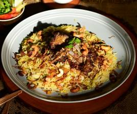 Mutton Mandi Rice with Salsa & Green Salad
